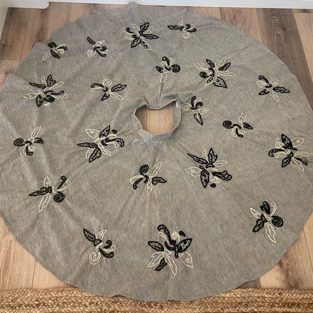 🩶 True Vintage Gray Circle Skirt Sequins L